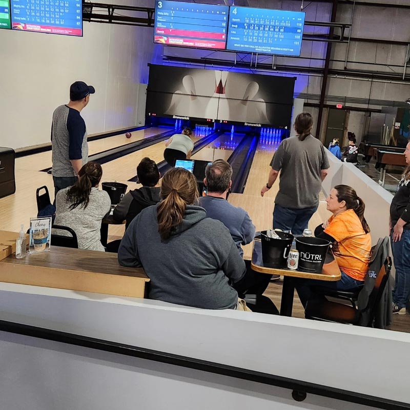 Battleaxes Bowling Alley with Bowlers